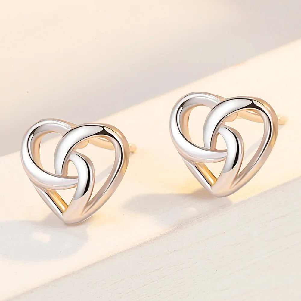 925 Sterling Silver Love Heart Stud Earrings | Classic Jewelry for Women