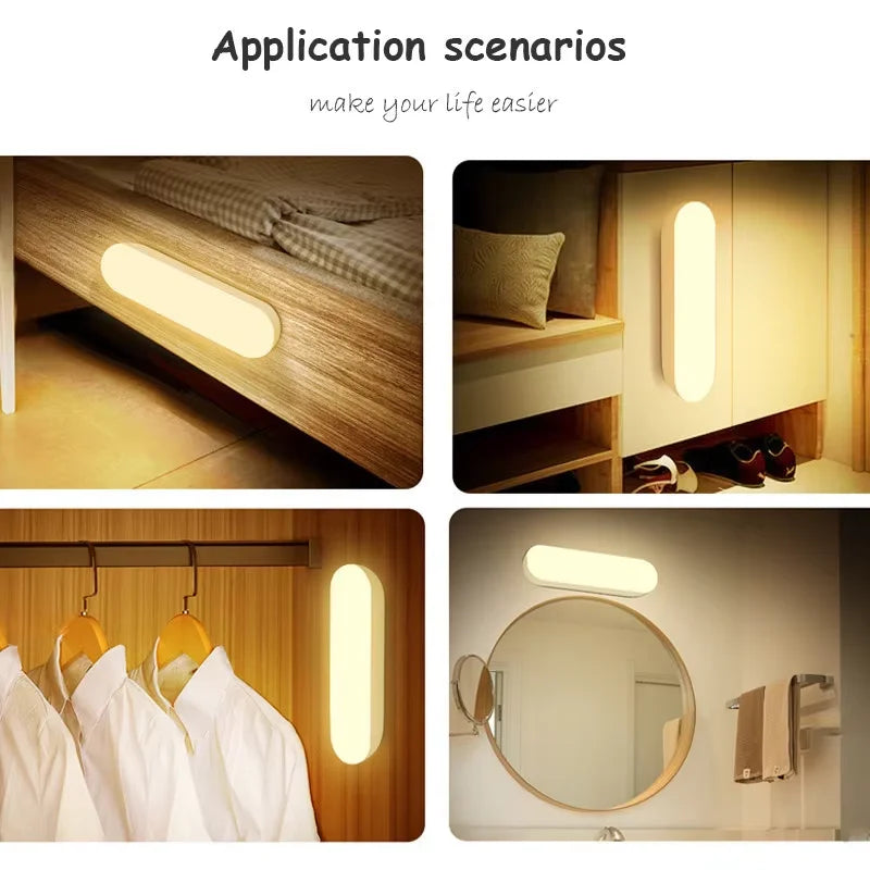 Wireless LED Motion Sensor Night Light | USB Rechargeable Magnetic Closet Lamp