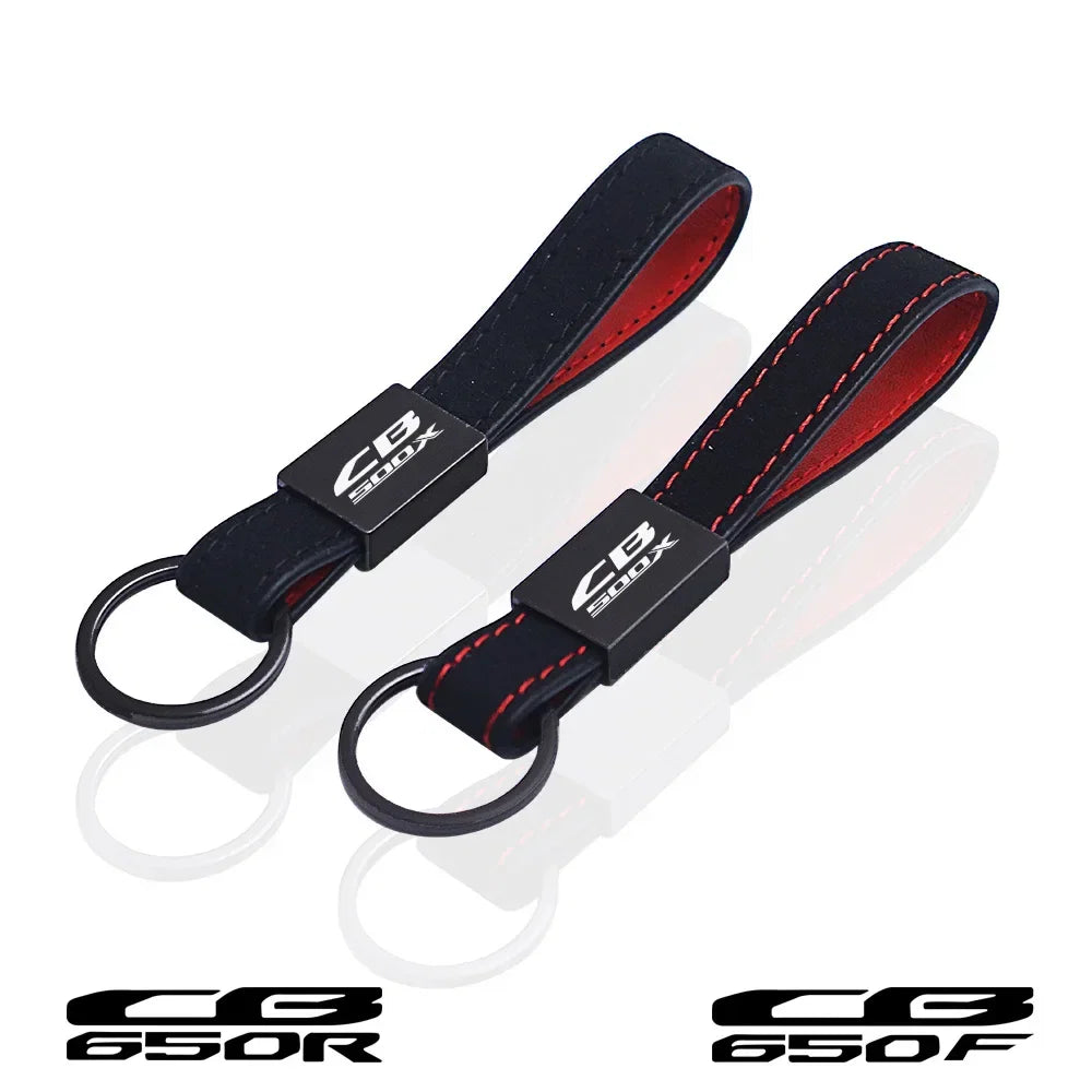 Motorcycle Leather Keychain for Honda CB500F CB500X CB650F CB650R CB750 CB1000R CB1100F CB1300 | Custom Fit Key Ring