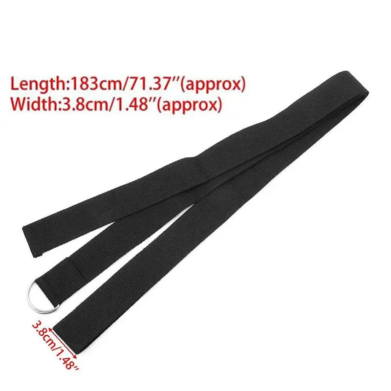Cotton Yoga Strap with D-Ring Buckle | Adjustable Non-Elastic Stretching Belt for Pilates and Physical Therapy