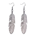 Vintage Feather Dangle Earrings | Boho Drop Earrings for Women