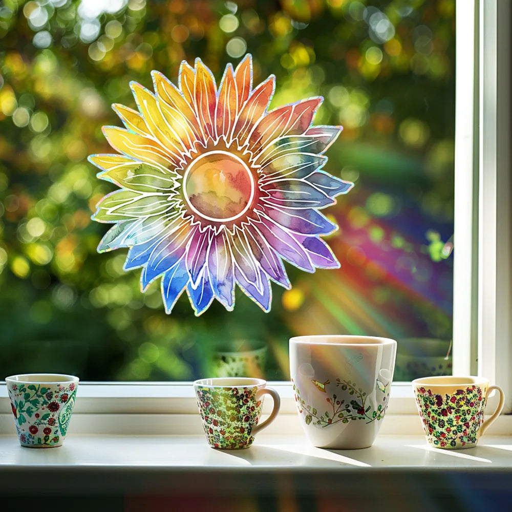 Sunflower Window Decals | Rainbow Maker Self-Adhesive Wall Stickers