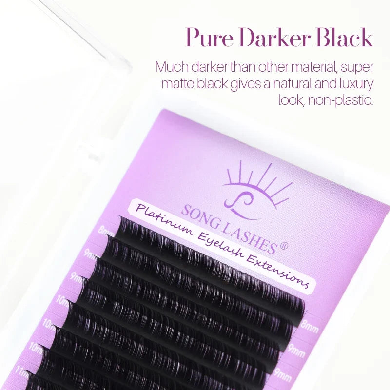 SONG LASHES Eyelash Extensions | Soft Natural Thin Tip Individual Lashes for Salon Use