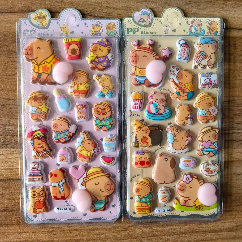 Capybara Sticker Set | 2-Pcs Planner Embellishments