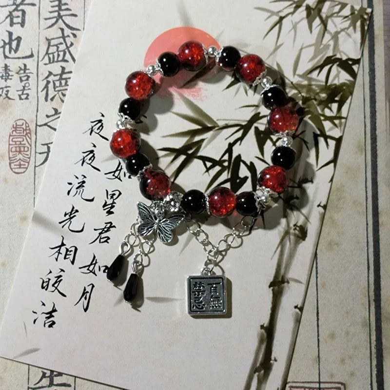 Tian Guan Ci Fu Bracelet | Heaven Official's Blessing Butterfly Pendant Beaded Bangle