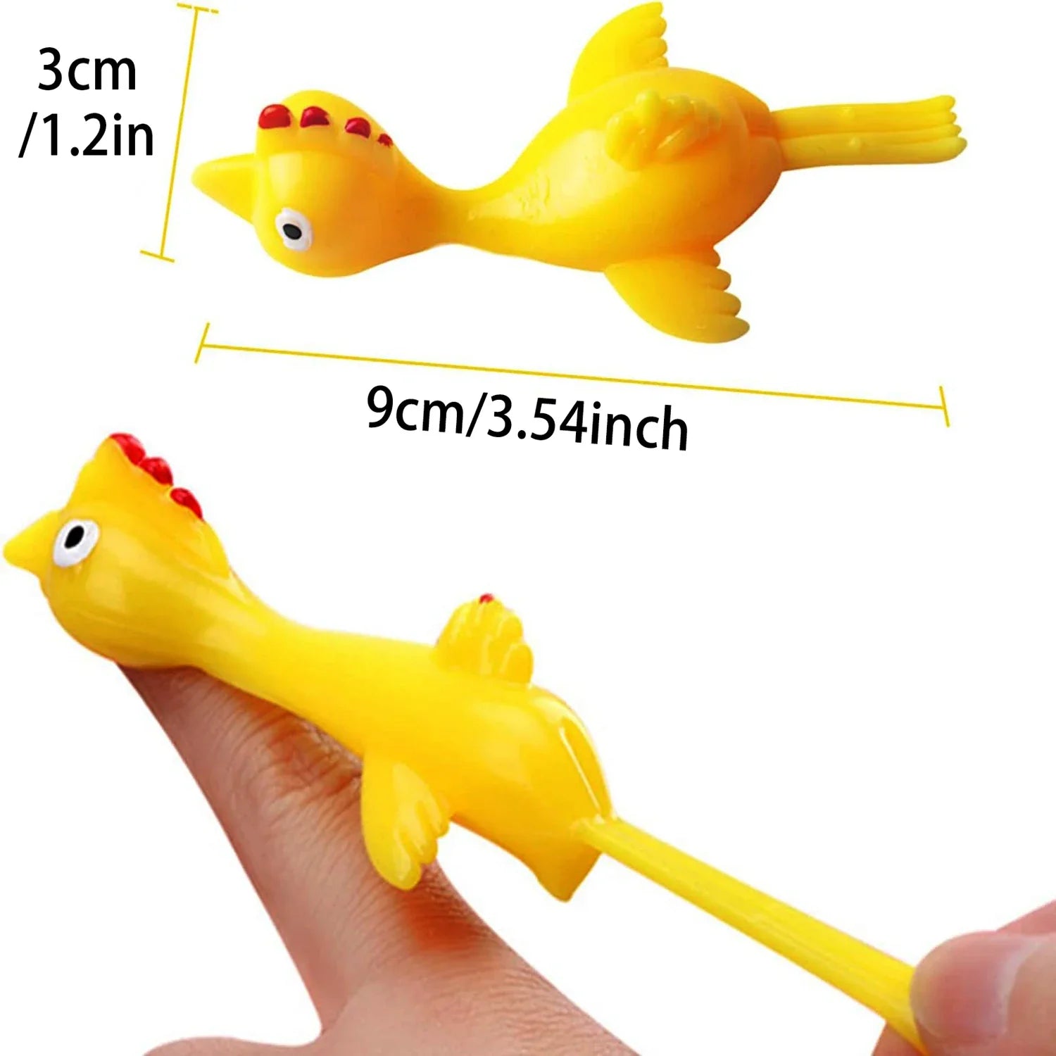 Catapult Chicken Toy | Flying Rubber Finger Prank Gag Gift