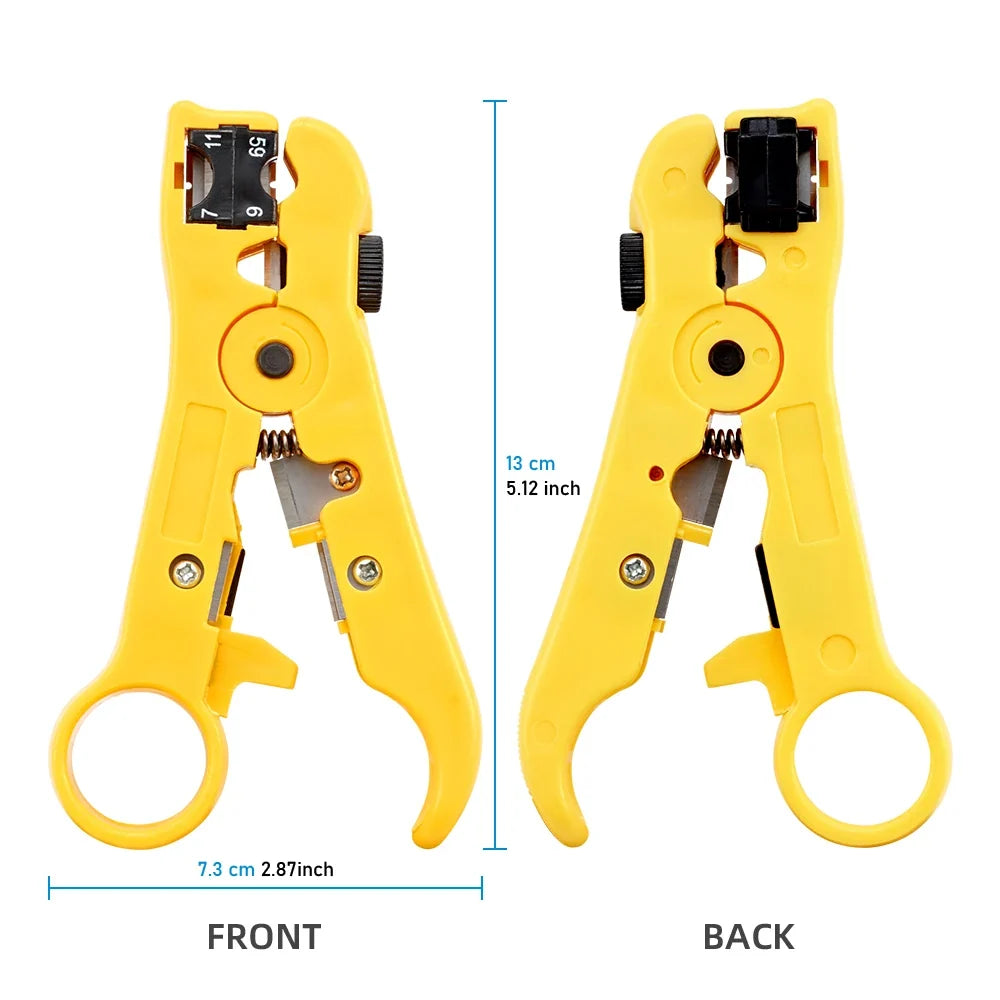 Multi-Functional Coaxial Cable Stripping Pliers | Wire Stripper Tool for UTP/STP RG59 RG6 RG7 RG11