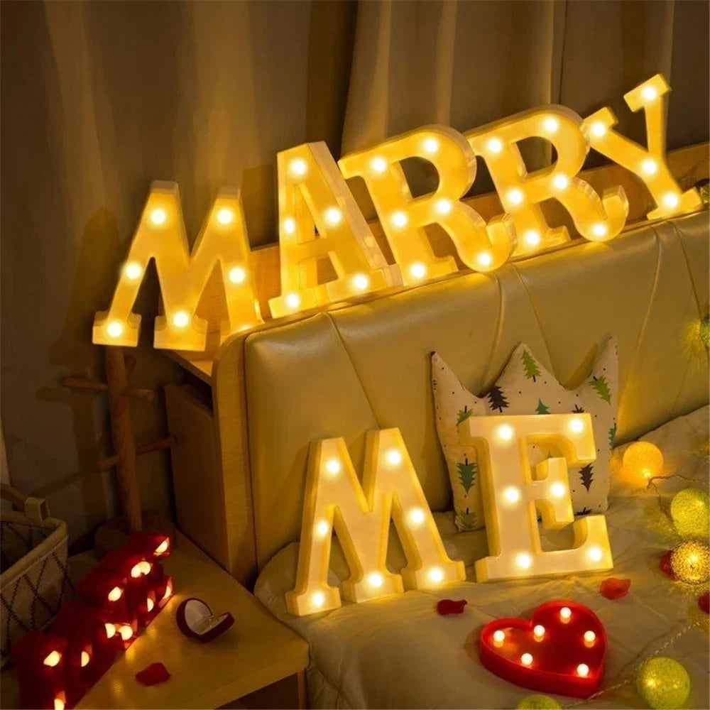 16cm Letter LED Night Light | Alphabet Luminous Decorative Lamp for Party