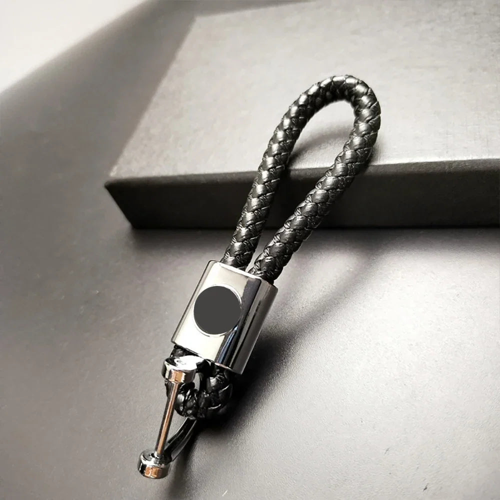 Hand-woven Leather Car Key Ring | Premium Rope Keychain for Men and Women