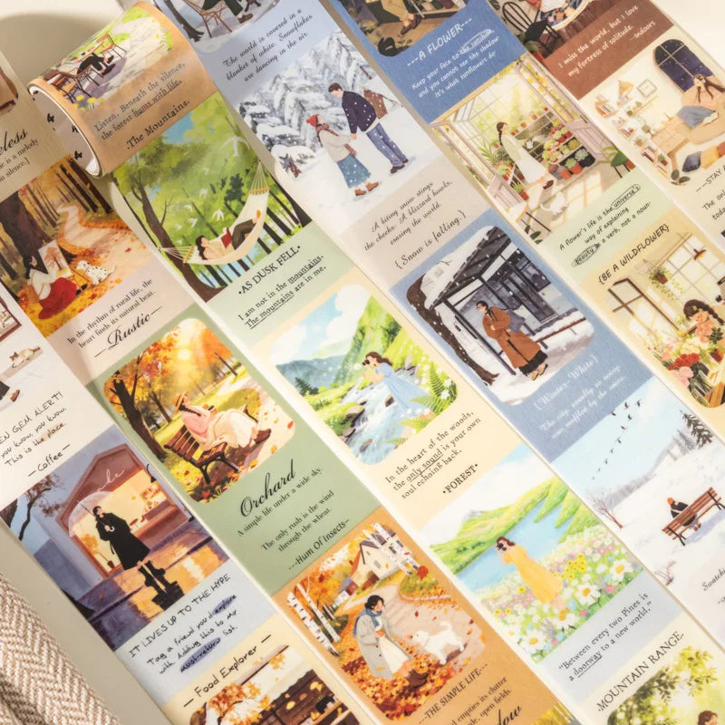 Leisure Holiday Vacation PET Die-Cut Tape Sticker Roll | 4.5x200cm for Journal Scrapbook