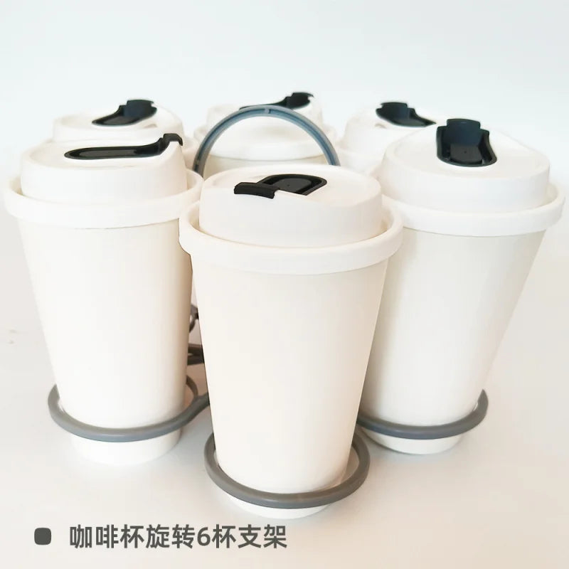 Foldable Rotatable Portable Party Wine Glass Coffee Cup Plastic Handheld Cup Holder | Creative Cup Holder Set