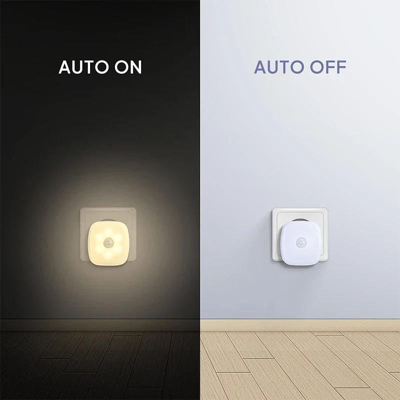 LED Night Light Plug-In with Motion Sensor | Small Wireless Night Lamp for Room Corridor Closet