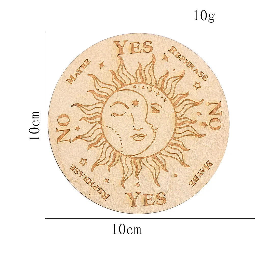 10cm Crystal Grid Wooden Display Board | Laser Engraved Spiritual Decor
