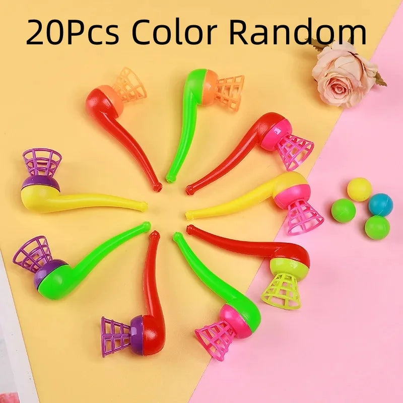 20PCS Suspended Blow Pipe Blow Ball Game | Children Balance Training Floating Ball Toy