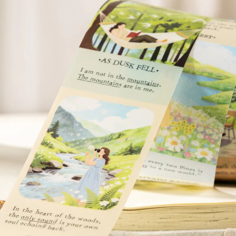 Leisure Holiday Vacation PET Die-Cut Tape Sticker Roll | 4.5x200cm for Journal Scrapbook