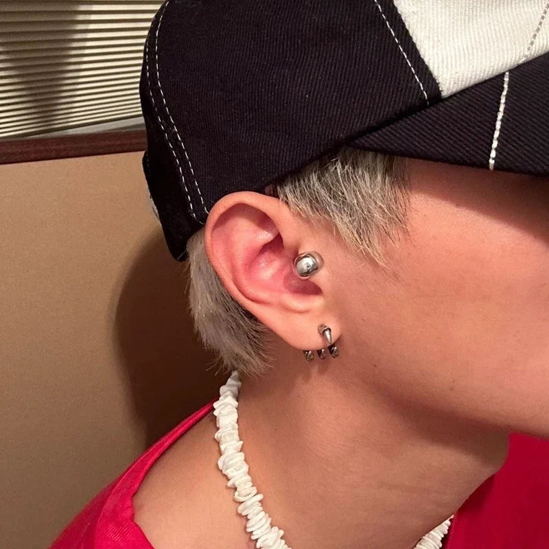 Punk C-Shaped Earrings | Geometric Hoops for Men and Women