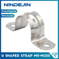 NINDEJIN U Shape Pipe Clamps | 304 Stainless Steel Two Hole Strap Conduit Tube Clip
