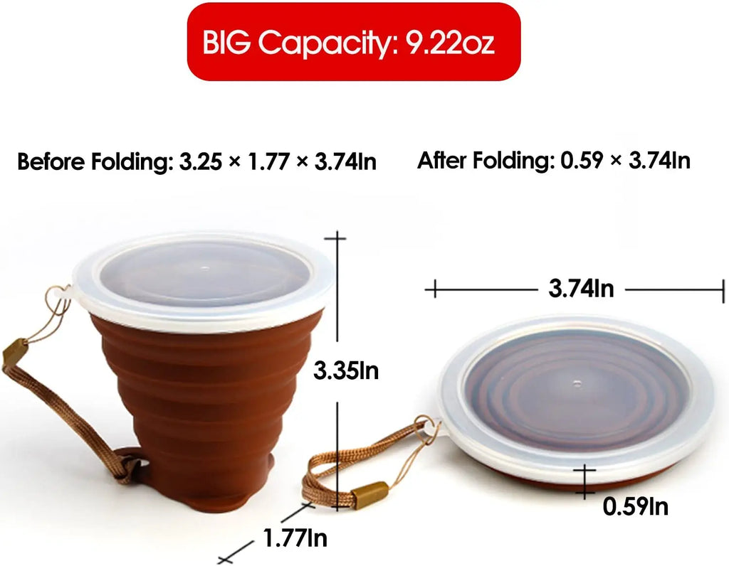 Collapsible Silicone Water Bottle | Foldable Travel Cup for Adults