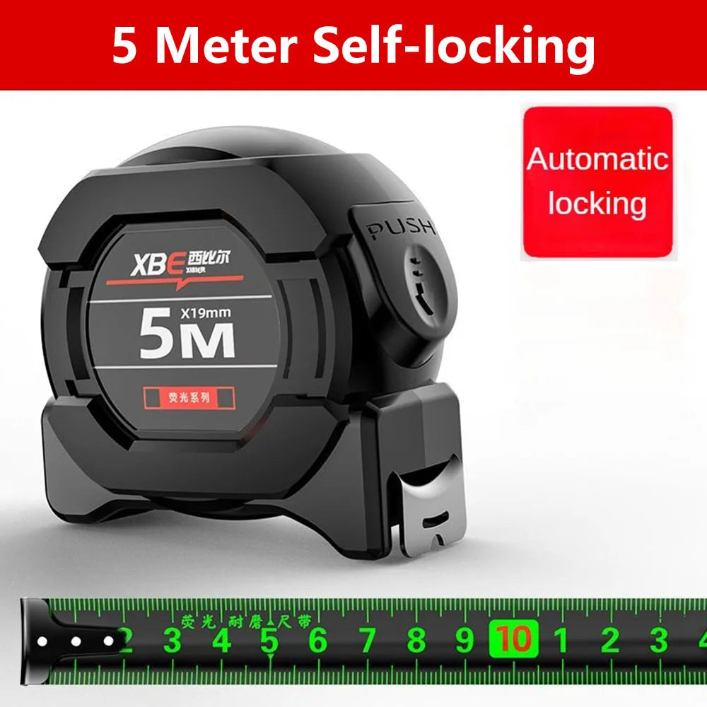 Self Locking Fluorescent Steel Tape Measure | High Precision Waterproof Measuring Tool