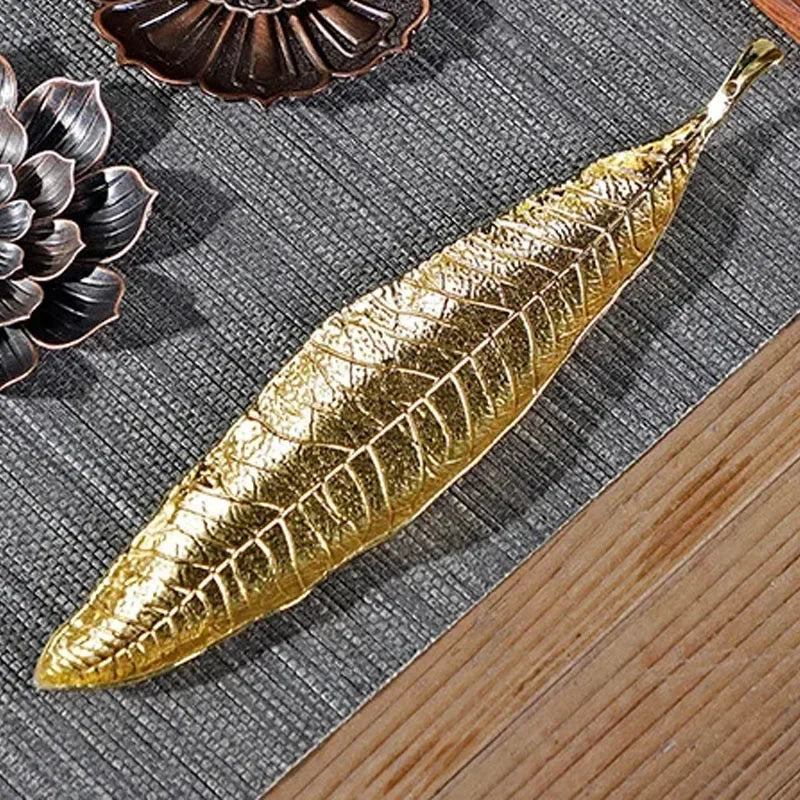 Incense Holder Ash Catcher | Long Leaf Design for Meditation and Home Decor