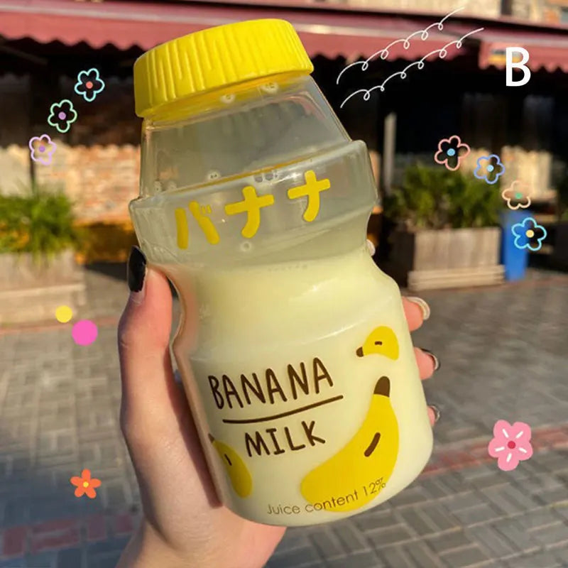 480ml Plastic Cute Yogurt Water Bottle | Yakult Shape Kawaii Milk Carton Shaker