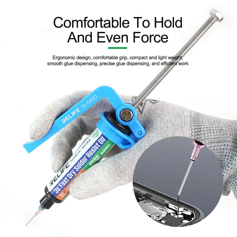RELIFE RL-062D Manual Glue Gun | High Strength Injection Molding for 5-10CC Syringes