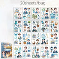 20pcs Floral Letter Sticker Set | Cute Landscape Theme for Scrapbooking and DIY Crafts