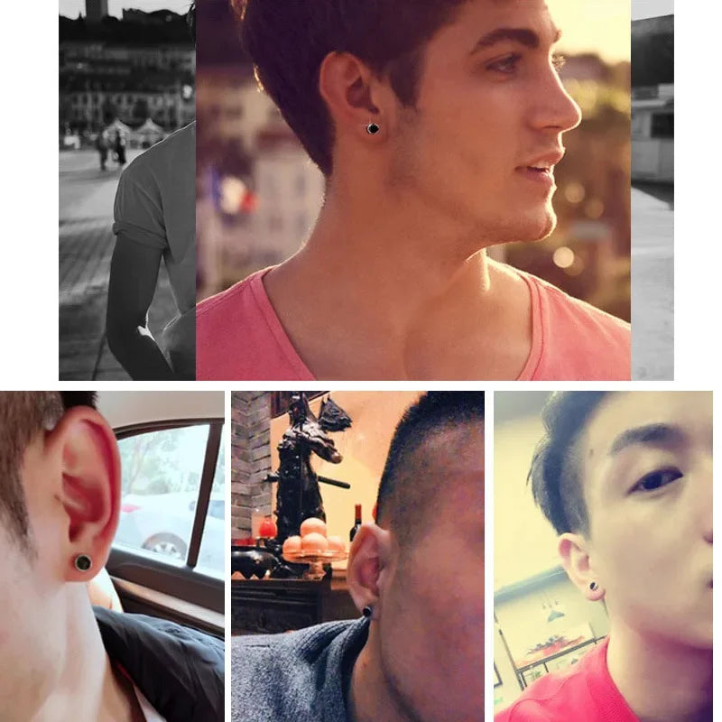 LiHong 925 Silver Men's Single Earring | Street Punk Hip-Hop Jewelry