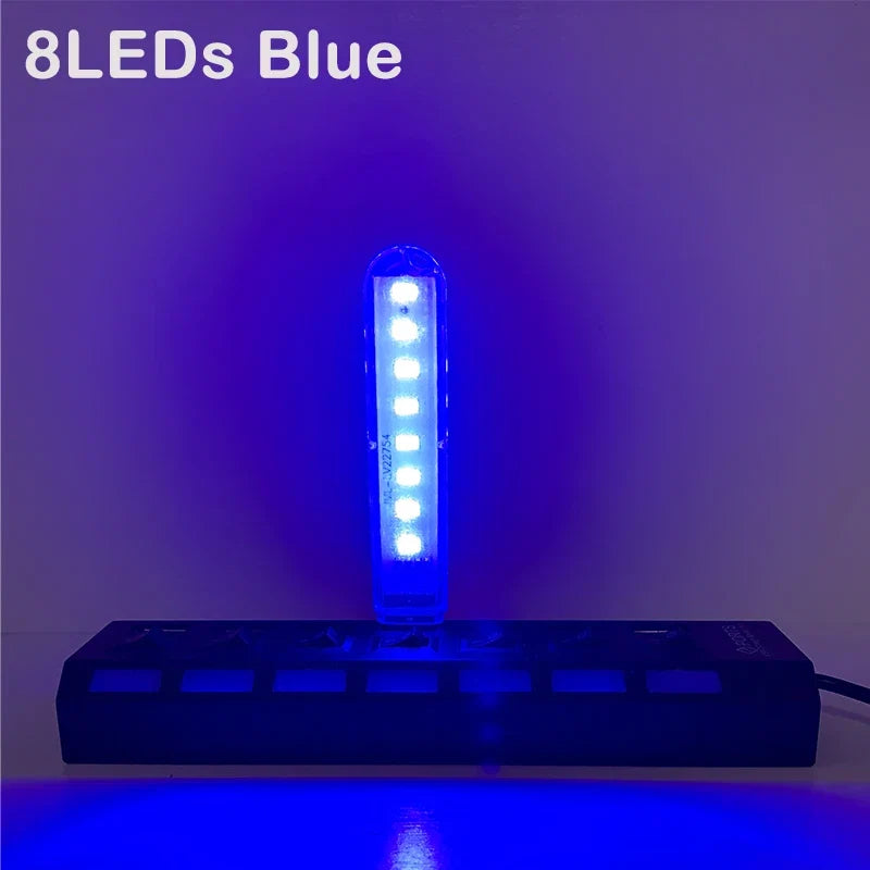 Mini USB LED Desk Lamp | 8 Color Night Light with Eye Protection