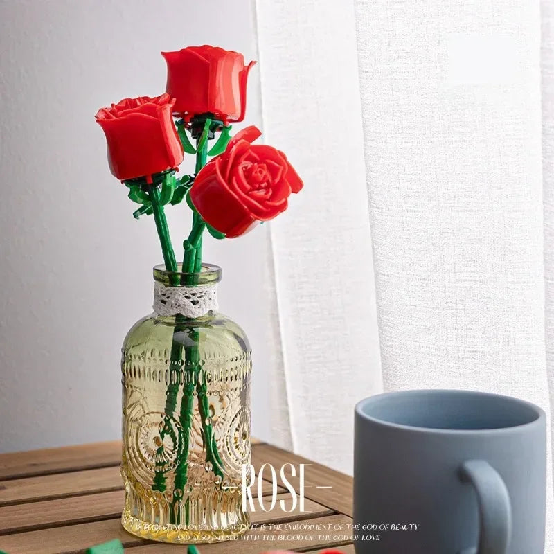 Eternal Flower Rose Building Block Set | Compatible Gift for Valentine's Day Teachers Day