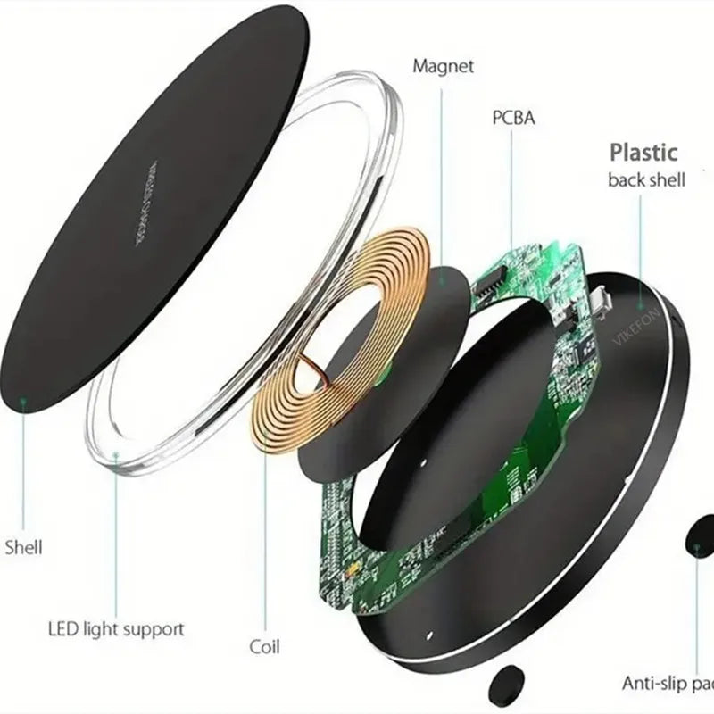 Wireless Charger Pad Stand | Fast 30W Qi Charger for iPhone Samsung Xiaomi
