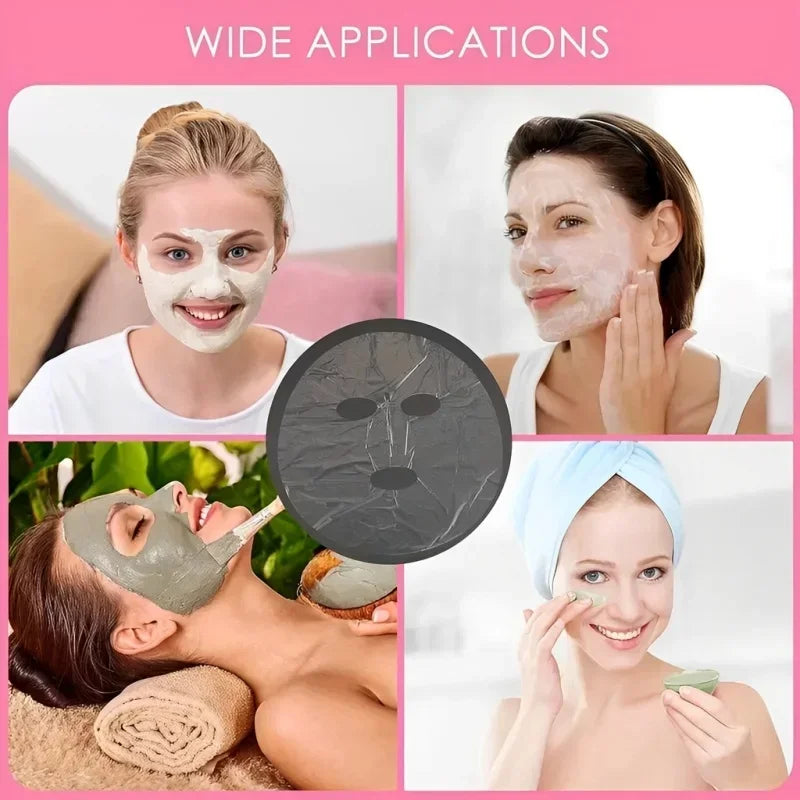 Disposable Facial Mask Wrap | Transparent Plastic Face and Neck Sticker