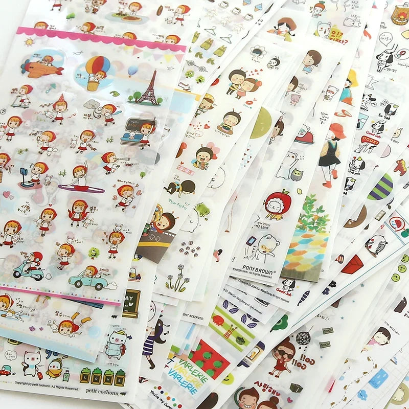 6Pcs Waterproof Cartoon Sticker Set | Cute DIY Decals for Laptops, Phones, and Planners