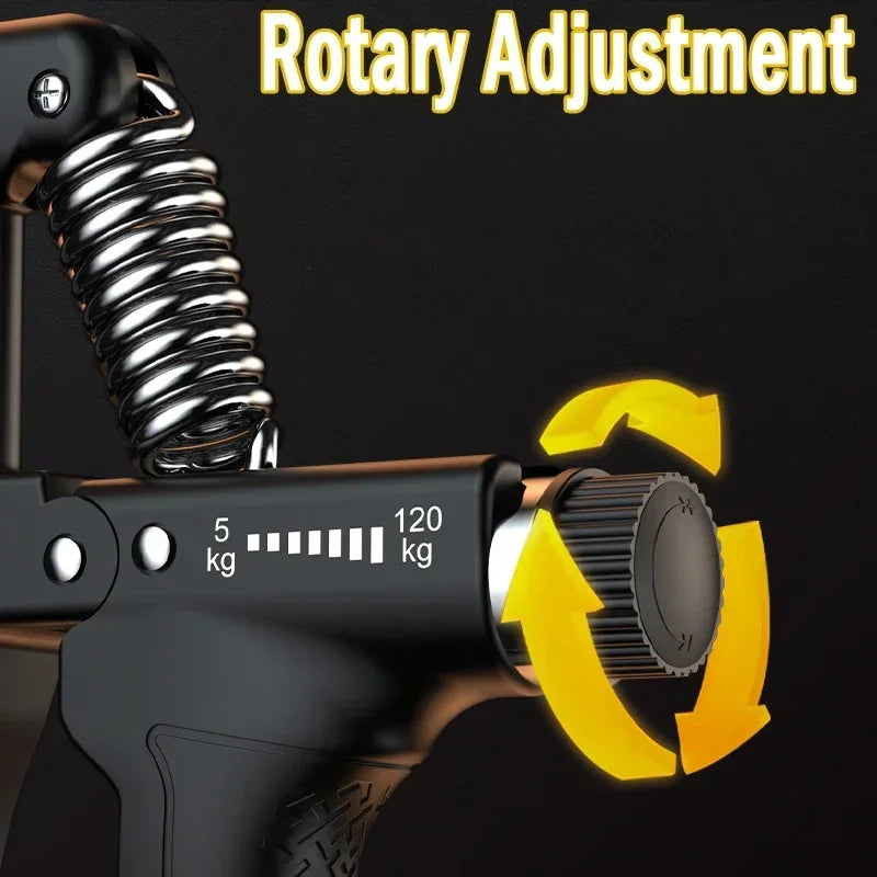 Adjustable Hand Gripper | 5-120 kg Heavy Finger Strengthener for Muscle Recovery