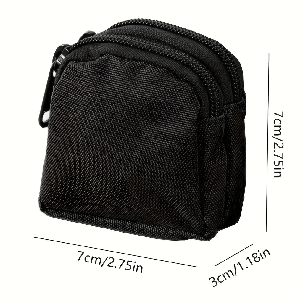 Nylon Double Zipper Coin Purse | Tactical Molle Pouch for Men