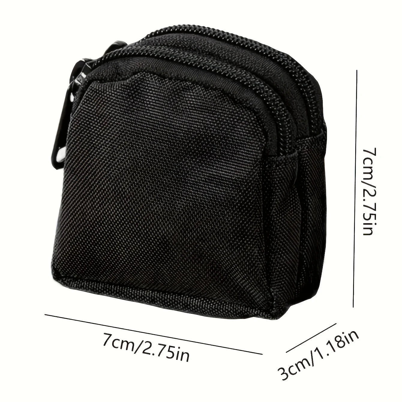 Nylon Double Zipper Coin Purse | Tactical Molle Pouch for Men