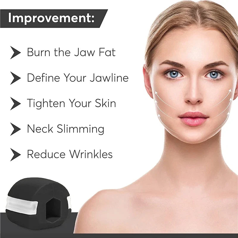 Jawline Exerciser with Storage Box | Silicone Chew Bite Trainer for Facial Muscle Toning