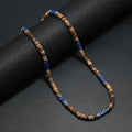 Vintage Boho Natural Stone Necklace for Couples | Brown Coconut Shell Bead Choker
