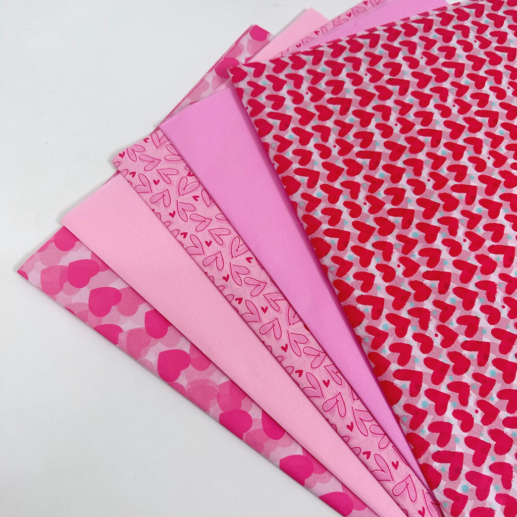 30 Red Heart Snowflake Gift Wrapping Paper | 50x35cm Wedding Valentine Birthday Packing Sheets