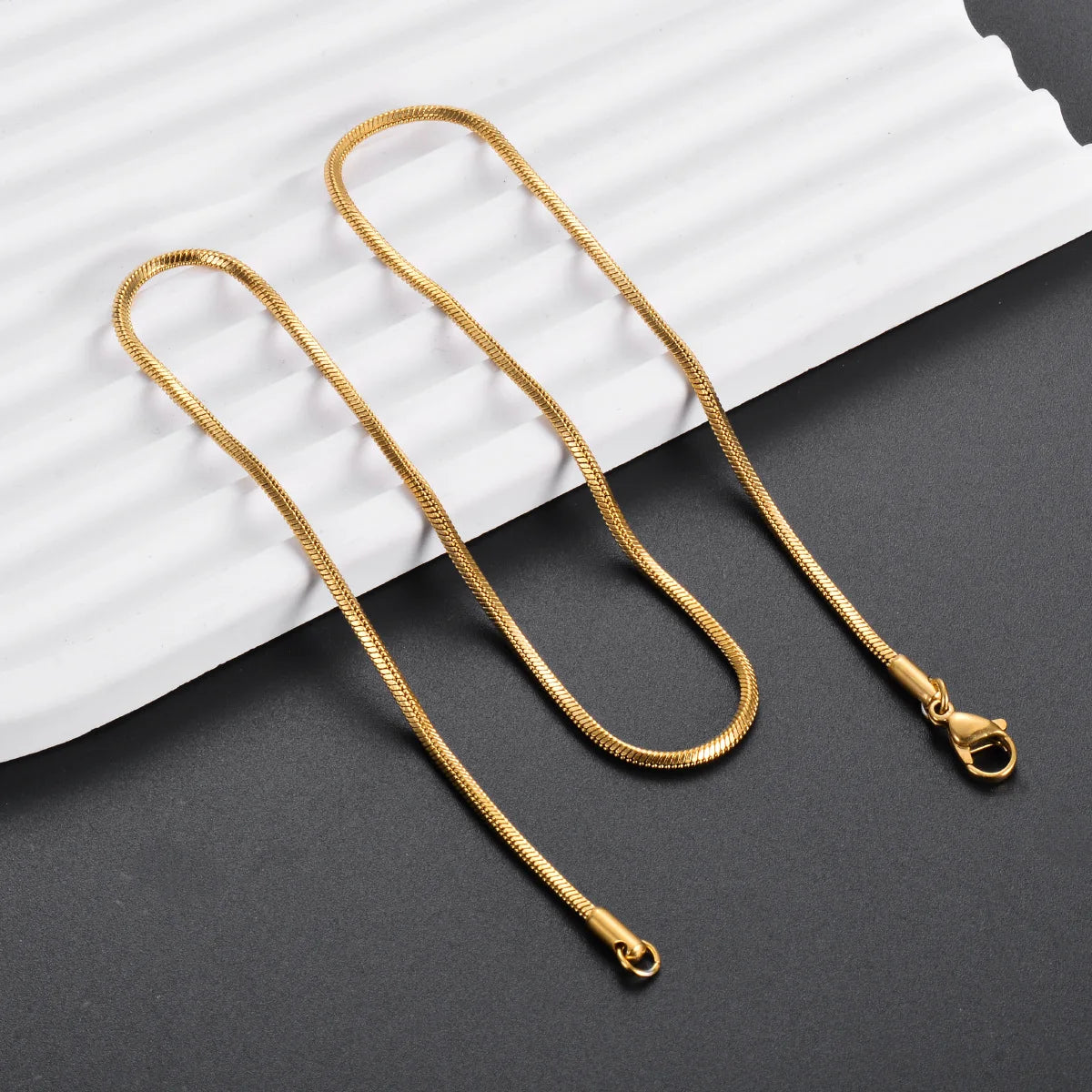 Stainless Steel Square Snake Chain Necklace | Unisex Waterproof Choker