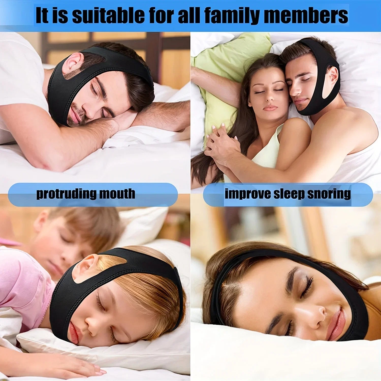 Neoprene Anti Snoring Chin Strap | Stop Snoring Jaw Belt Sleep Aid