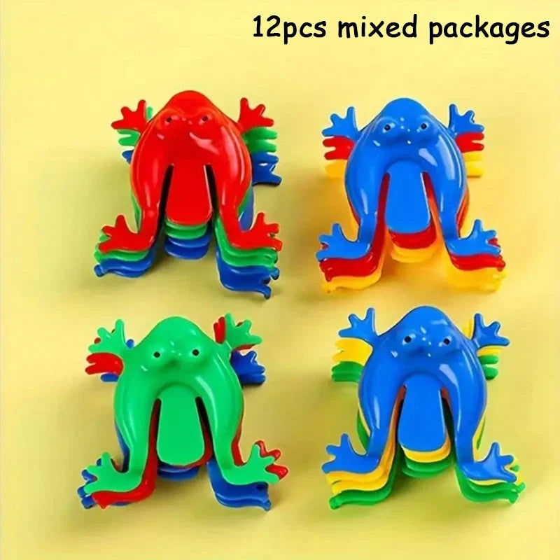 12pcs Jumping Frog Toy Set | Stress Relief Bounce Frogs for Kids and Adults