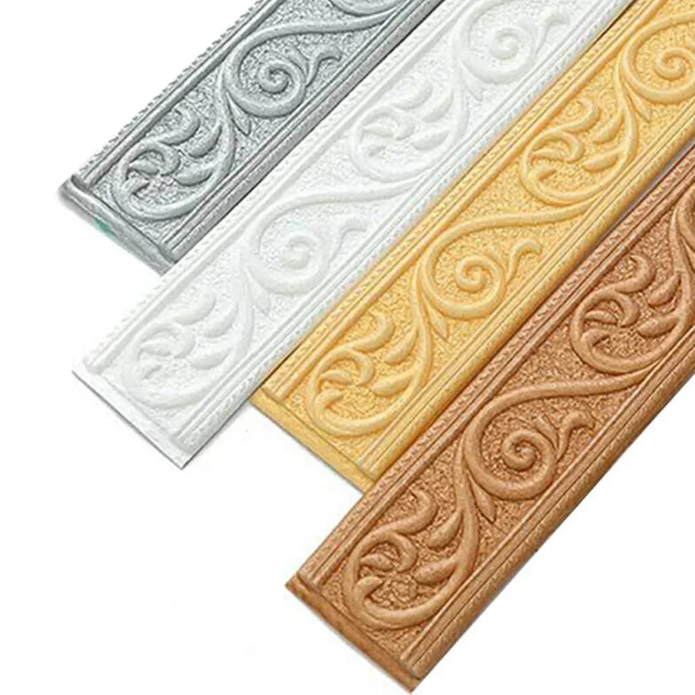 3D Tiles DIY Sticker Waterproof Skirting Sticker | Self-Adhesive Border Trim for Walls, Doors, and Home Decor