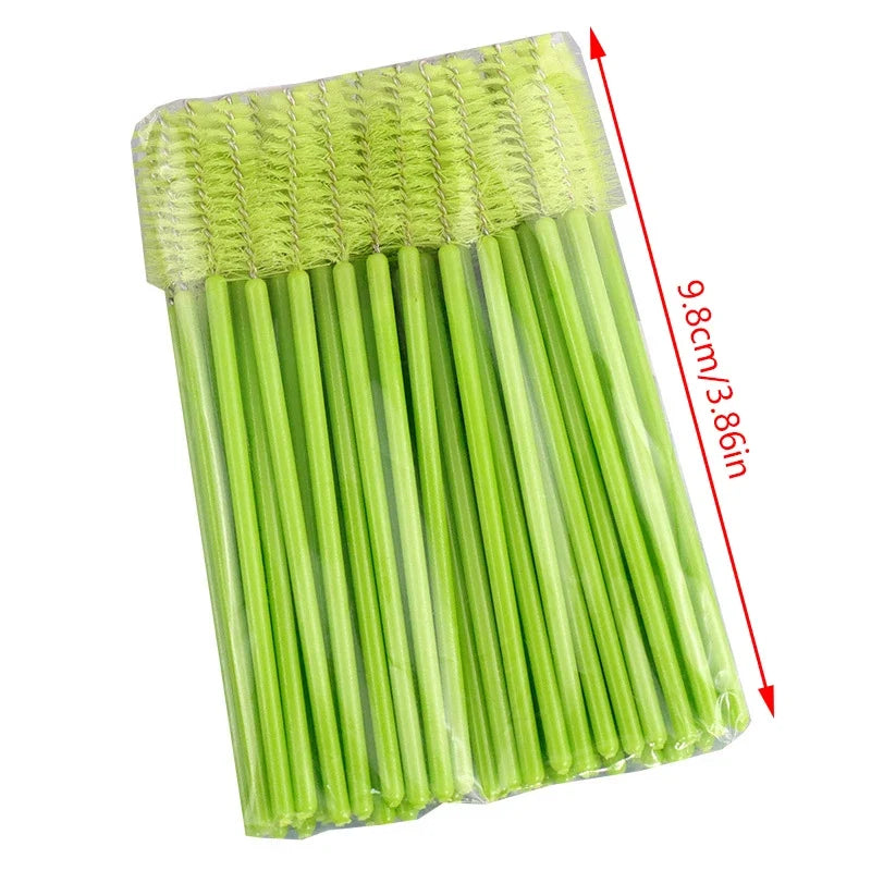 Disposable Eyelash Brushes 50 Pack | Mascara Wands Applicator Spoolies for Lash Extensions