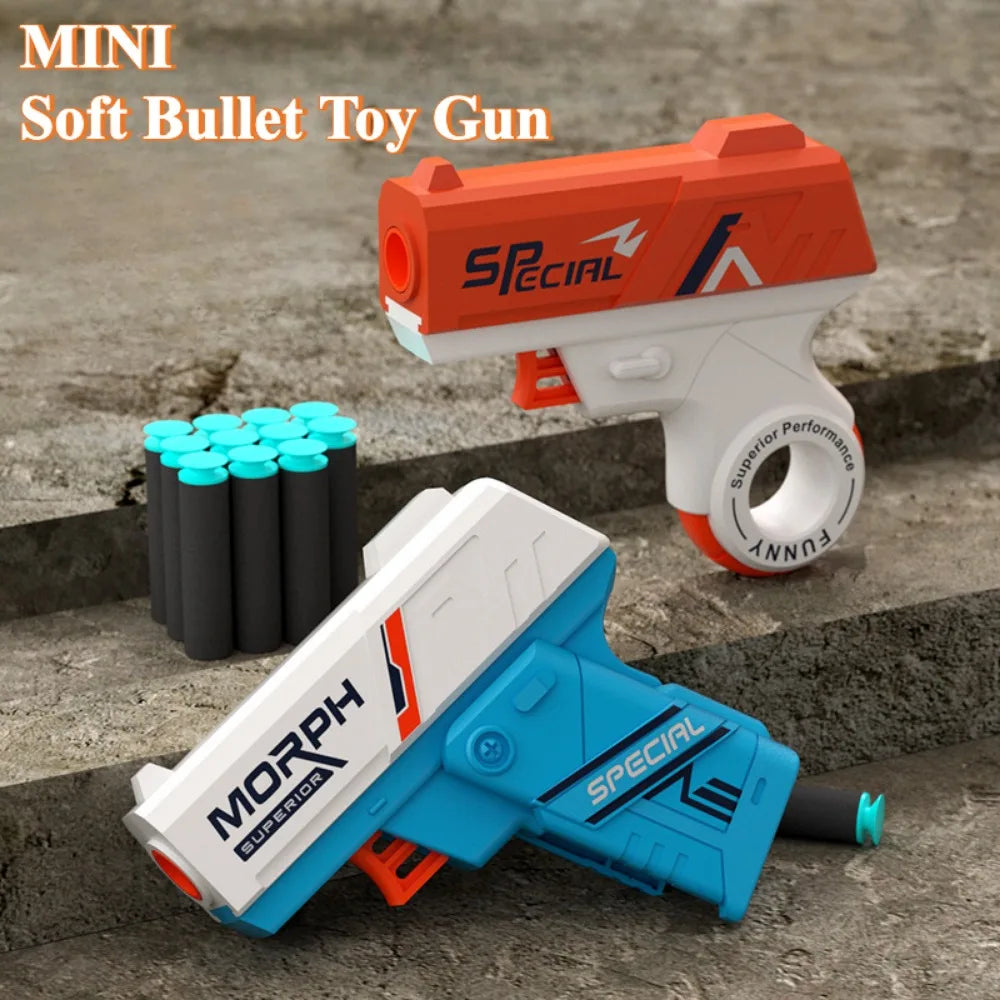 Mini Shell Soft Bullet Launcher Toy Gun | Manual Loading Stress Relief Toy for Outdoor Fun