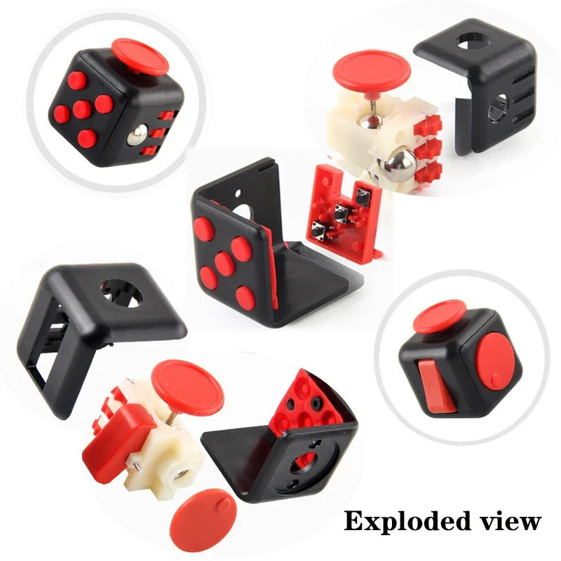 6/12 Sides Rainbow Fidget Cube | Decompression Sensory Toy for Anxiety and ADHD