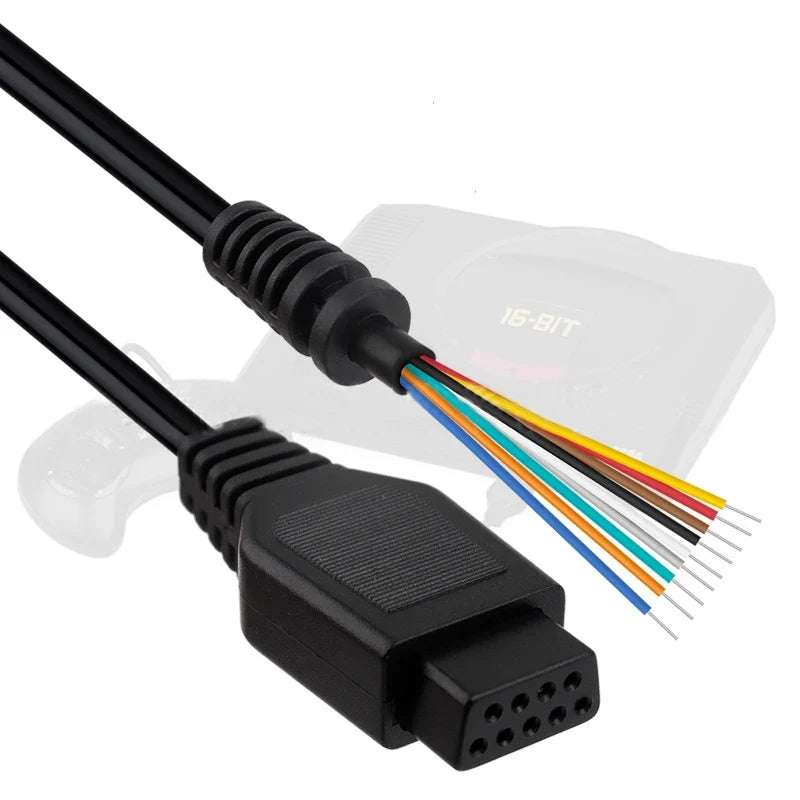 Sega Genesis 2 Control Cable | 9Pin Mega Drive 2 Gamepad Extension Cord