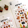 Cute Squirrel Acorn Stickers | Kawaii Paper Stickers for Scrapbooking and Journaling