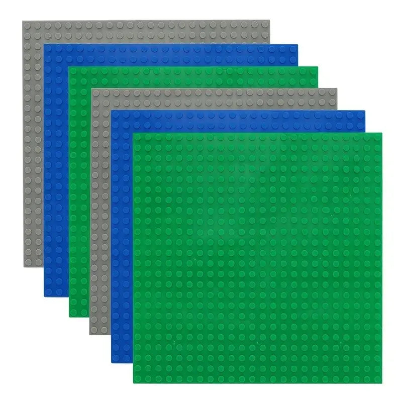 Classic Building Block Baseplates | 3-Pack Compatible Base Plates for Creative Construction Toys