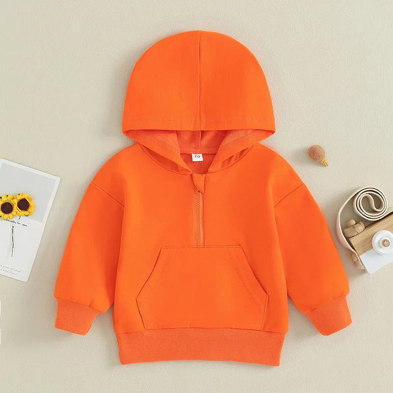 Kids Solid Color Hoodie | Long Sleeve Pullover for Toddlers